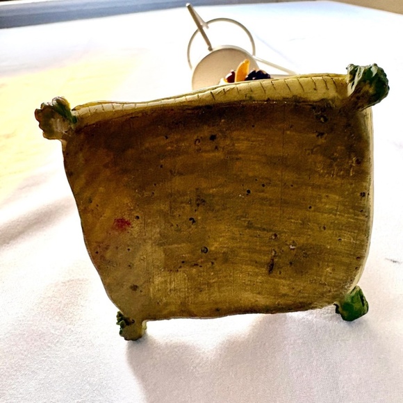 Orange Tabby Cat with Fruit (Carmen Mirandaish) Hat Votive Candle Holder w Shade - Picture 8 of 15